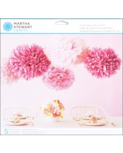 Martha Stewart Vintage Girl Tissue Paper Pom-Pom Kit Makes 5-Pink