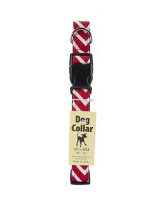 Cape Hobbycraft Large Red Chevron Dog Collar W/Welded D-Ring Buckle-Neck Size 18"X26", 1" Width