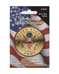 PIONEER Military Self-Adhesive Metal Medallion 2"-Army