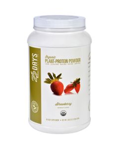 22 Days Nutrition Plant Protein Powder - Organic - Strawberry - 28.6 oz