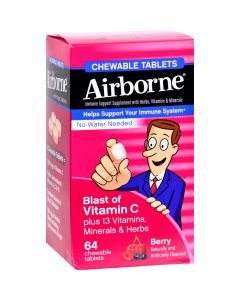 Airborne Chewable Tablets with Vitamin C - Berry - 64 Tablets