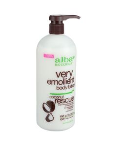 Alba Botanica Body Lotion - Very Emollient - Coconut Rescue - 32 oz