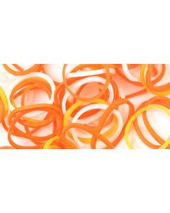 Midwest Design Loom Bands 500/Pkg W/25 Clasps-Orange Mix