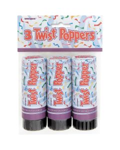 Unique Industries Party Favors 3/Pkg-Twist Poppers 4"
