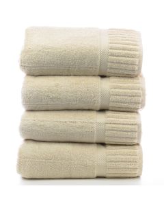 Bare Cotton Luxury Hotel & Spa Towel 100% Genuine Turkish Cotton Bath Towels - Beige - Piano  - Set of 4