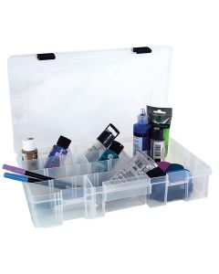 Creative Options Pro Latch Utility Box 6-21 Compartments-14"X9.125"X2.8" Clear W/Black
