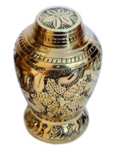 Urnporium New Pleasant Solace Brass Keepsake Funeral Cremation Urn For Ashes