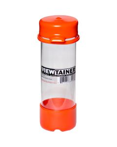 Viewtainer Tethered Cap Storage Container 2"X6"-Orange