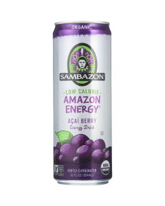 Sambazon Energy Drink - Amazon Energy - Acai Berry - Low Calorie - 12 oz - case of 24