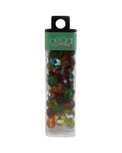 Mode International Square Tube Glass Beads 2oz-Fire Polished Earthtone Mix