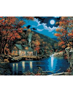 Plaid:Craft Paint By Number Kit 16"X20"-Lakeside Cabin