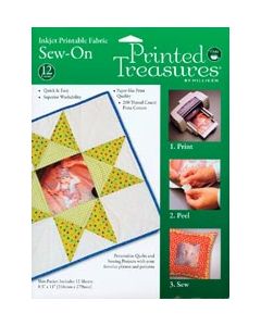 Dritz Printed Treasures Sew-On Ink Jet Fabric Sheets 8.5"X11" 12/P-White
