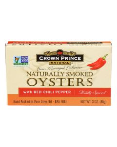 Crown Prince Oysters - Smoked with Red Chili Pepper - Case of 18 - 3 oz.