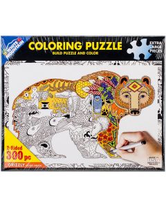 White Mountain Puzzles Coloring Puzzle 300pcs-Grizzly
