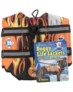 Fido Pet Products Paws Aboard Doggy Life Jacket Extra Small-Racing Flames