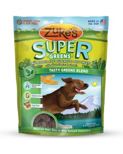 Zuke's Supers All Natural Nutritious Soft Superfood Dog Treats Tasty Greens 6 oz.