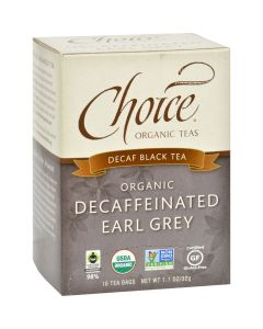 Choice Organic Teas Decaffeinated Earl Grey Tea - 16 Tea Bags - Case of 6
