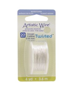 Beadalon Artistic Wire Twisted-Non-Tarnish Silver - 22 Gauge, 4yd