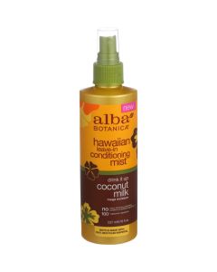 Alba Botanica Leave In Conditioning Mist - Hawaiian - Drink It Up Coconut Milk - 8 oz