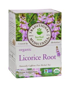 Traditional Medicinals Organic Licorice Root Herbal Tea - 16 Tea Bags - Case of 6