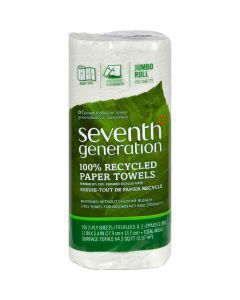 Seventh Generation Paper Towels - White - 156 sheet roll - Case of 24