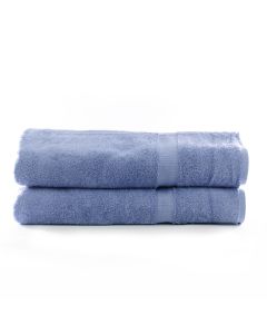 Bare Cotton Luxury Hotel & Spa Towel 100% Genuine Turkish Cotton Bath Sheets - Wedgewood - Dobby Border  - Set of 2
