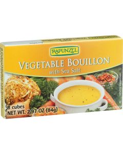 Rapunzel Bouillon Cubes - Vegetable - Vegan - Sea Salt - 2.97 oz - Case of 12