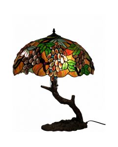 Warehouse of Tiffany Tiffany-style Oval Grape Bronze Lamp