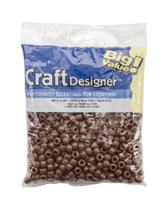 Darice Pony Beads 6mmX9mm 720/Pkg-Opaque Tiger Eye