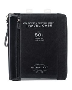 Global Art Coloring Book Case-Large Holds 81 Pens/Pencils-Black