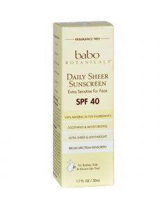 Babo Botanicals Sunscreen - Daily Sheer - SPF 40 - 1.7 oz