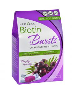 Neocell Laboratories Biotin Bursts - Chewable - Acai Berry - 30 Count