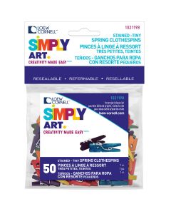 Loew-Cornell Simply Art Wood Tiny Spring Clothespins-Colored 1" 50/Pkg