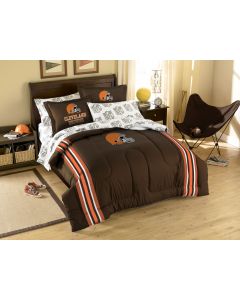 The Northwest Company Browns Twin/Full Chenille Embroidered Comforter Set (64x86) with 2 Shams (24x30) (NFL) - Browns Twin/Full Chenille Embroidered Comforter Set (64x86) with 2 Shams (24x30) (NFL)