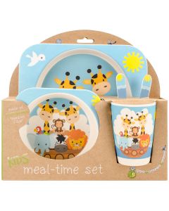 Mon Petit Chou Bamboo Fiber Kids Plate Set-Noah's Ark