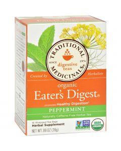 Traditional Medicinals Eater's Digest - Caffeine Free - Case of 6 - 16 Bags