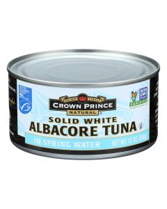 Crown Prince Albacore Tuna In Spring Water - Solid White - Case of 12 - 12 oz.