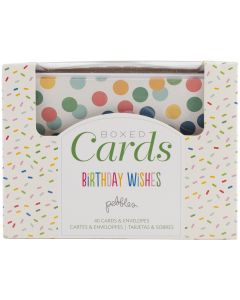 American Crafts Pebbles A2 Cards W/Envelopes (4.375"X5.75") 40/Box-Birthday Wishes - Pebbles A2 Cards W/Envelopes (4.375"X5.75") 40/Box-Birthday Wishes