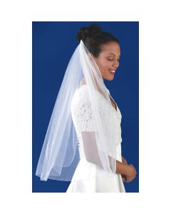 Wilton Single Layer Bridal Veil 31"X54"-Rolled Edge