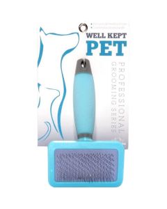 Nandog Pet Gear Nandog Brush With Gel Handle-Rectangular Pin Blue