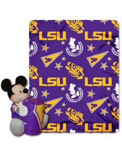 The Northwest Company LSU College-Disney 40x50 Fleece Throw w/ 14" Plush Mickey Hugger