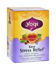 Yogi Kava Stress Relief Herbal Tea Caffeine Free - 16 Bag - Case of 6