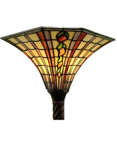 Warehouse of Tiffany Large Tiffany-style Golden Amber Torchiere