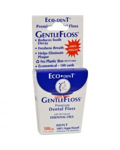 Eco-Dent GentleFloss Premium Dental Floss Mint - 100 Yards - Case of 6