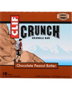 Clif Bar Granola Bar - Organic - Crunch - Chocolate Peanut Butter - 7.4 oz - case of 12