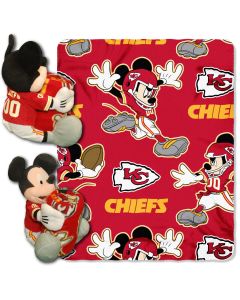 The Northwest Company Chiefs -Disney 40x50 Fleece Throw w/ 14" Plush Mickey Hugger