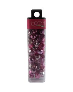 Mode International Square Tube Glass Beads 2oz-Pink Mirror Mix