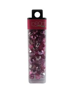 Mode International Square Tube Glass Beads 2oz-Pink Mirror Mix