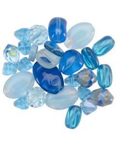 Mode International Square Tube Glass Beads 2oz-Sweep Sky Blue Mix