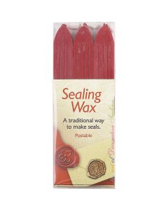 Manuscript Pen Traditional Sealing Wax Sticks W/Wicks 3/Pkg-Red